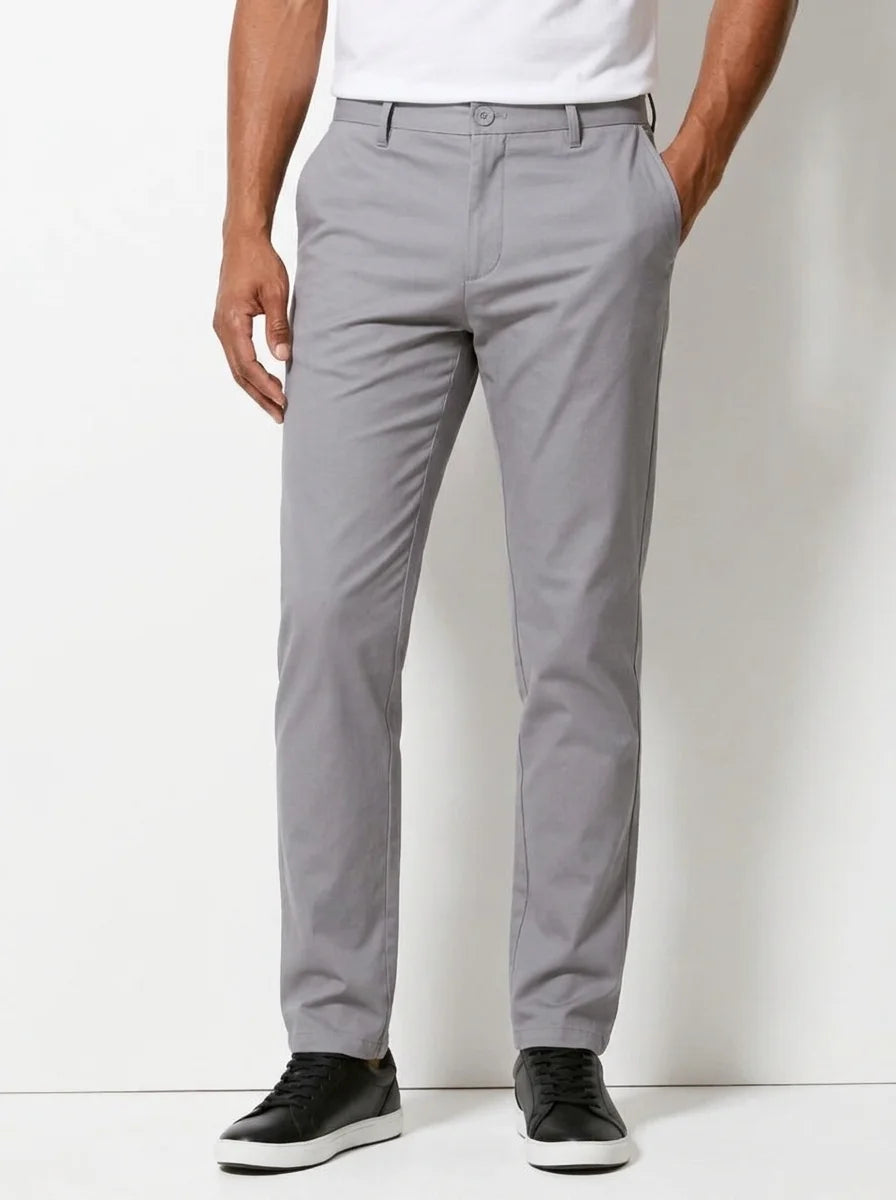 Silver Grey Cotton Chino