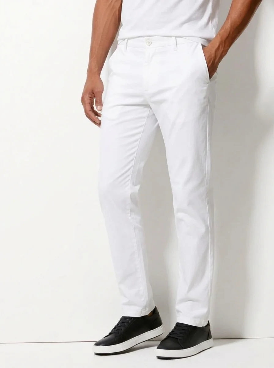 Crystal White Cotton Chino