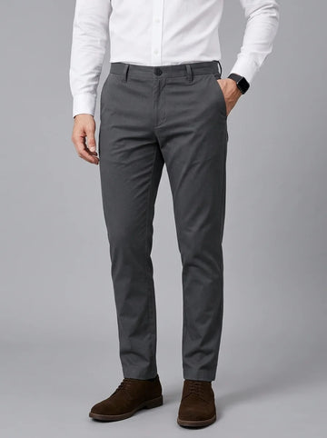 Charcoal Grey Cotton Chino