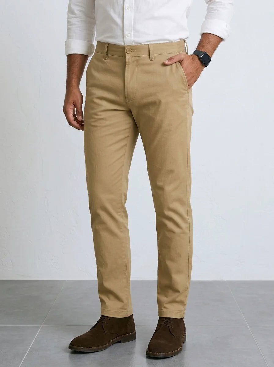 Beige Cotton Chino