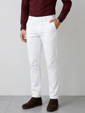 Crystal White Cotton Chino