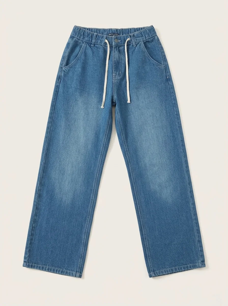 Mid Light Blue Baggy Denim Jeans