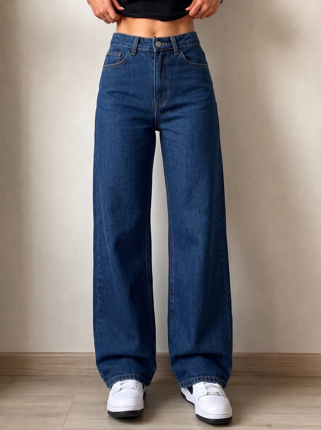 Women Wide Leg Dark wash Jeans