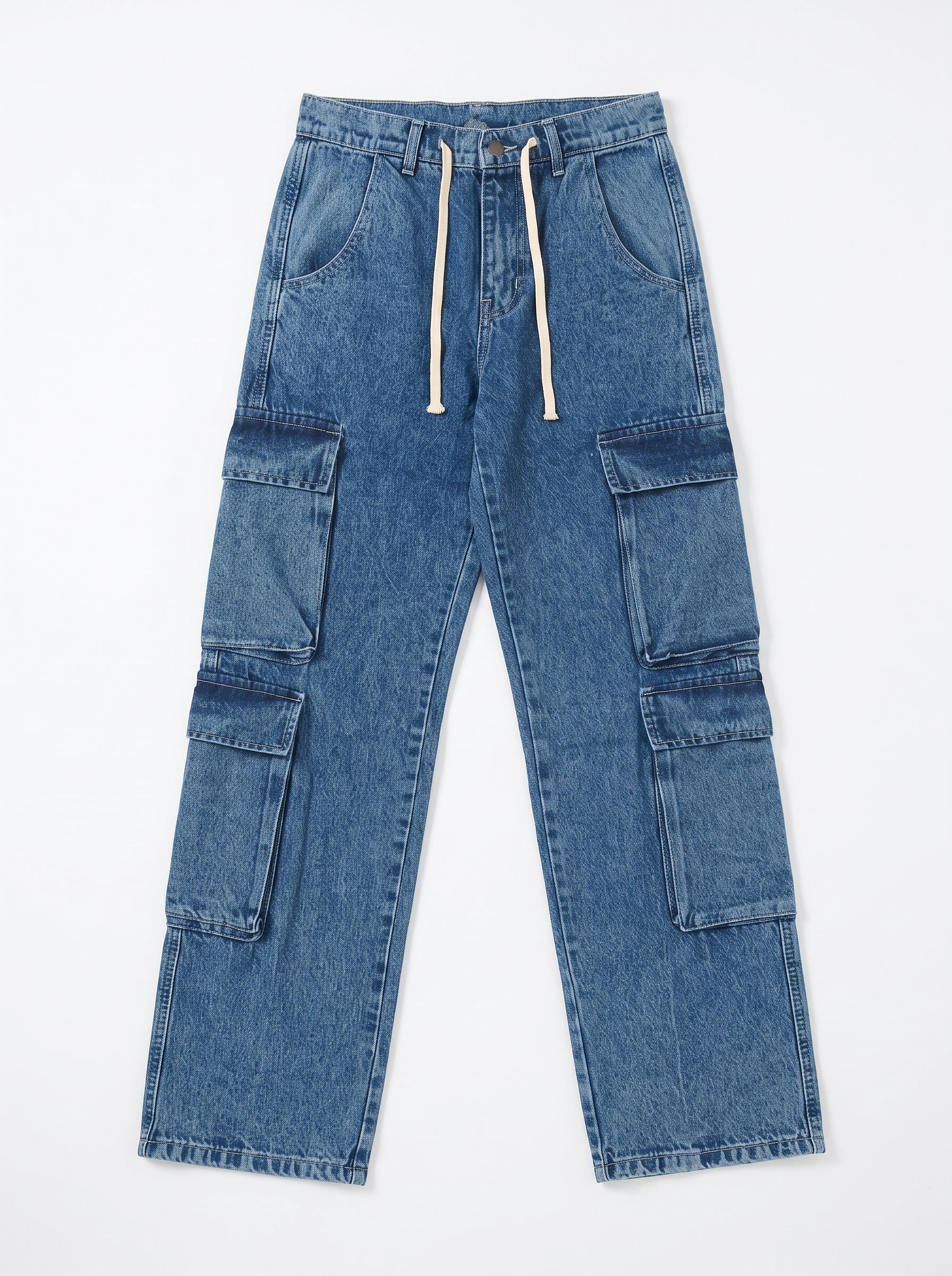 8 Pocket Acid Wash Cargo Jeans